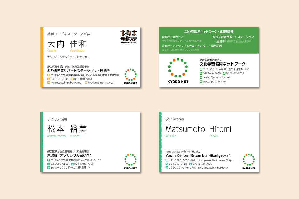 協同ネット練馬事業 名刺 英字版も制作しました